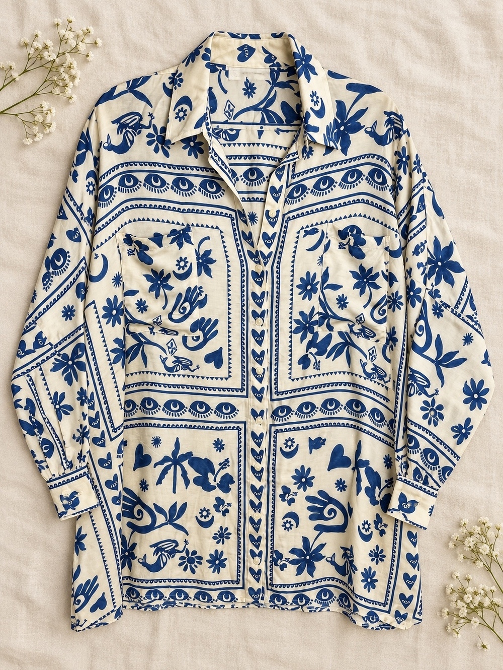 Corey Lynn Calter for Anthropologie Printed Mini Shirtdress — Size L